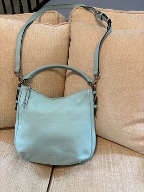 kate spade Mint Pebbled Leather Shoulder Bag with Gold Hardware